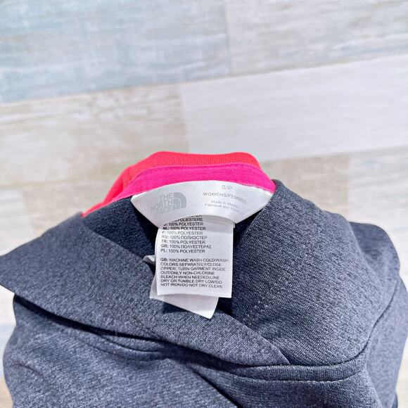 The North Face Fave Pullover Logo Hoodie Sweatshirt Gray Pocket Womens Small - Picture 7 of 7